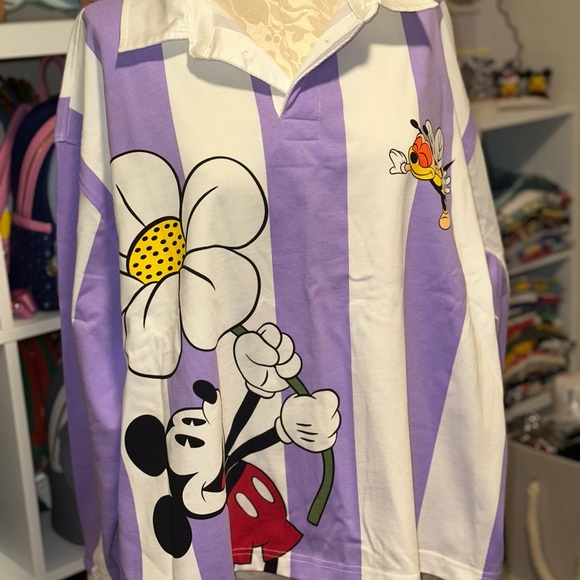 Mickey Mouse Striped Long Sleeve Shirt - Picture 2 of 3